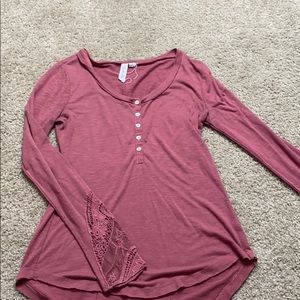 Pink long sleeve shirt